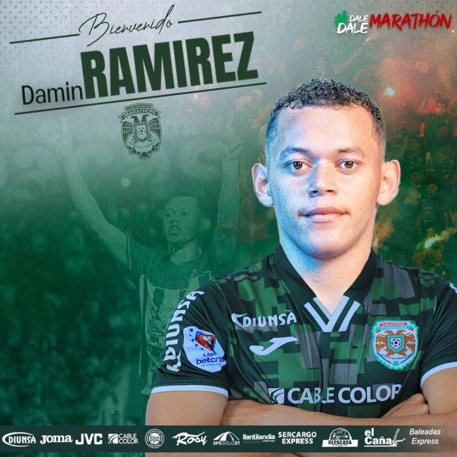 El Club Deportivo Marathón hizo oficial el fichaje del centrocampista hondureño Damin Ramírez, quien llega procedente del Victoria.
