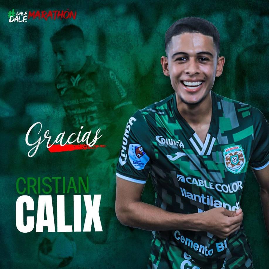 Cristian Cálix - El joven futbolista no entra en los planes del Marathón para el próximo torneo y se despidió con un mensaje en redes sociales. “Quiero agradecer a Marathón por abrirme las puertas y permitirme cumplir un sueño, poder debutar y ser campeón. Afición que siempre está allí apoyando en todo momento, merecen lo mejor. Directivos que hacen gran esfuerzo por darle lo mejor a esta gran institución. Muchas gracias”. Cálix ha sonado en las últimas horas para llegar al Real España.