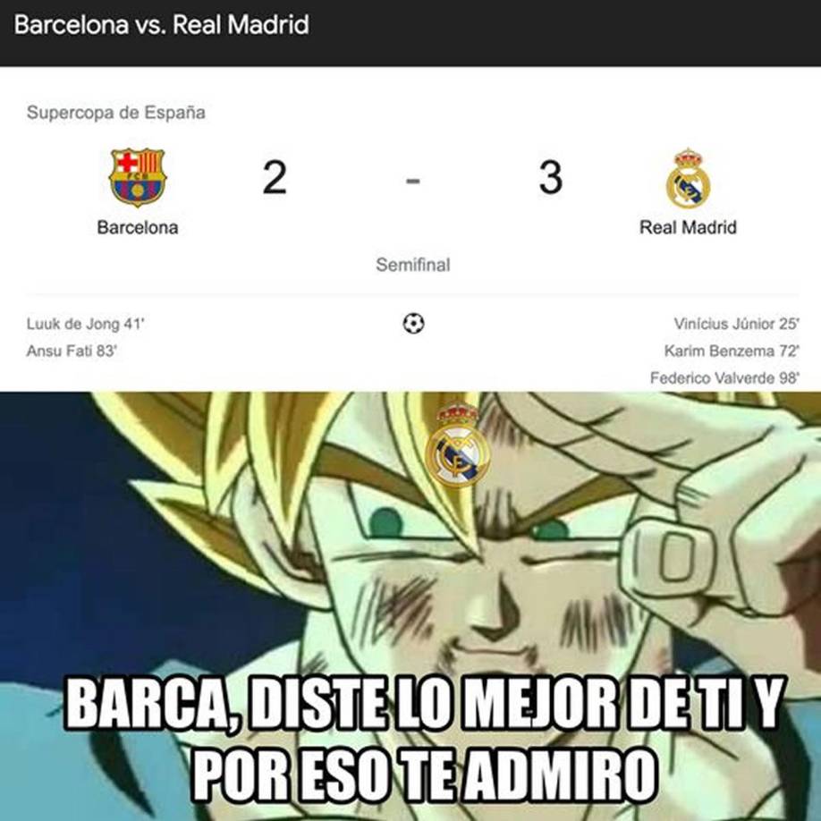 Los memes se burlan del Barcelona tras perder ante Real Madrid en Supercopa de España