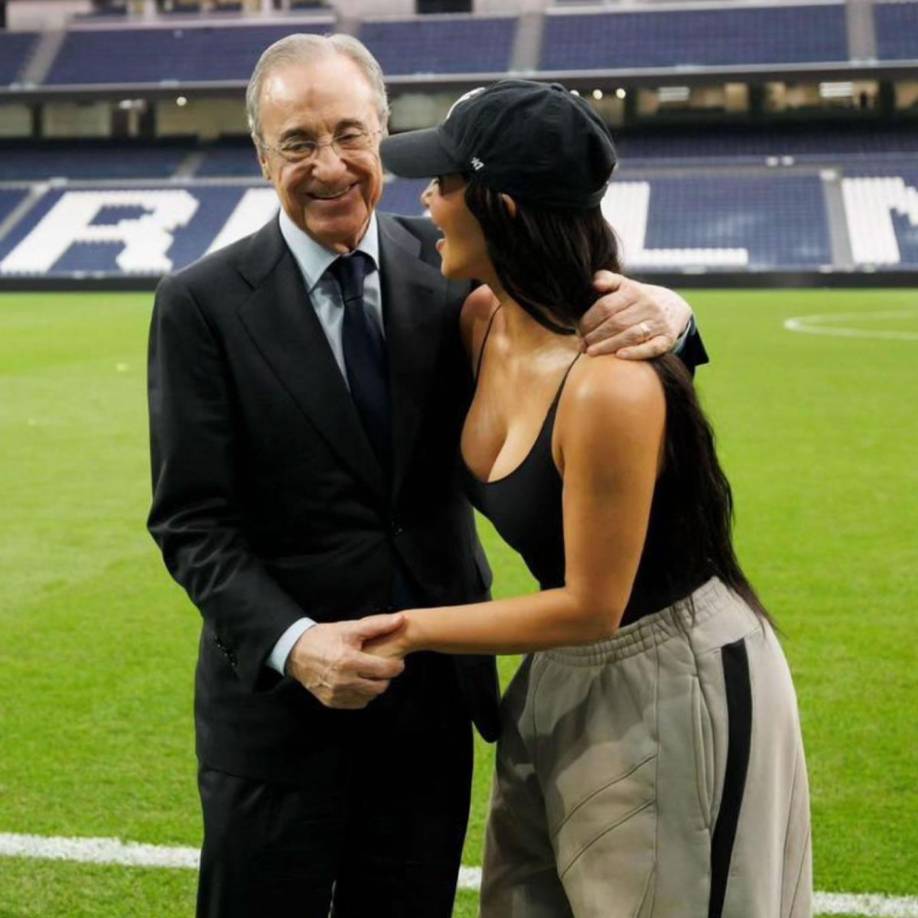 Tras el partido conoció el estadio Santiago Bernabéu junto a Florentino Pérez.