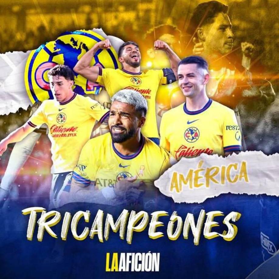 En La Afición publicaron una imagen dedicada al América por su primer tricampeonato en el fútbol mexicano.