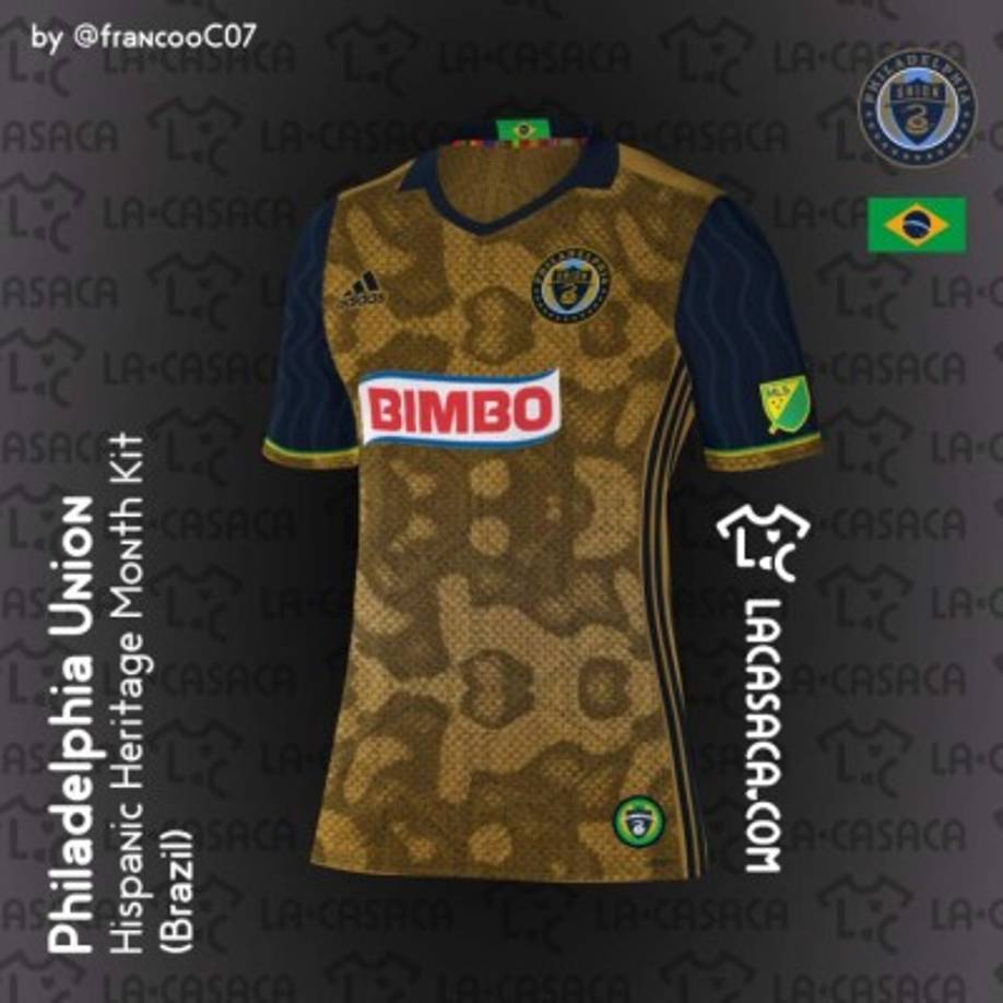 La camiseta del Philadelphia Union en representación también de Brasil por el mediocampista Ilson Pereira Dias Júnior, más conocido como Ilsinho.