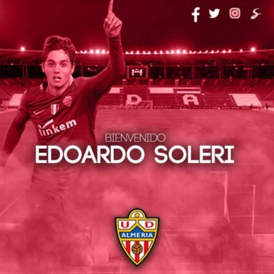 El Almería hace oficial la llegada de Soleri. El delantero italiano, de 20 años, jugará como cedido en el equipo de Lucas Alcaraz hasta final de temporada. Llega prestado por la Roma.
