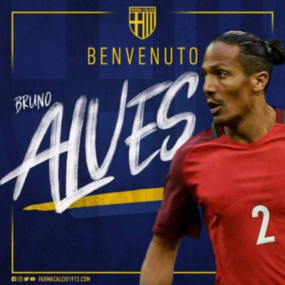 El central portugués Bruno Alves (36 años) llega libre del Rangers y firma por una temporada con el Parma.