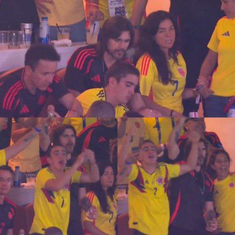 El también famoso cantante colombiano, Juanes, conocido por éxitos como “La camisa negra” estuvo apoyando a su selección. Estuvo acompañado de Fonseca.