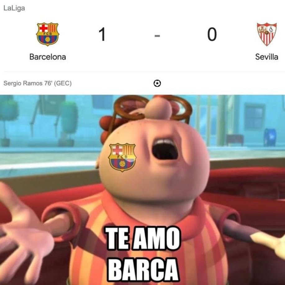 Sergio Ramos desata ola de memes tras darle el triunfo al Barcelona
