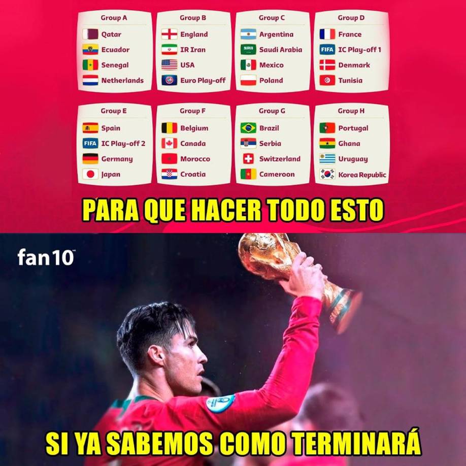 Los memes del sorteo del Mundial de Qatar 2022: burlas a México, Honduras y Argentina