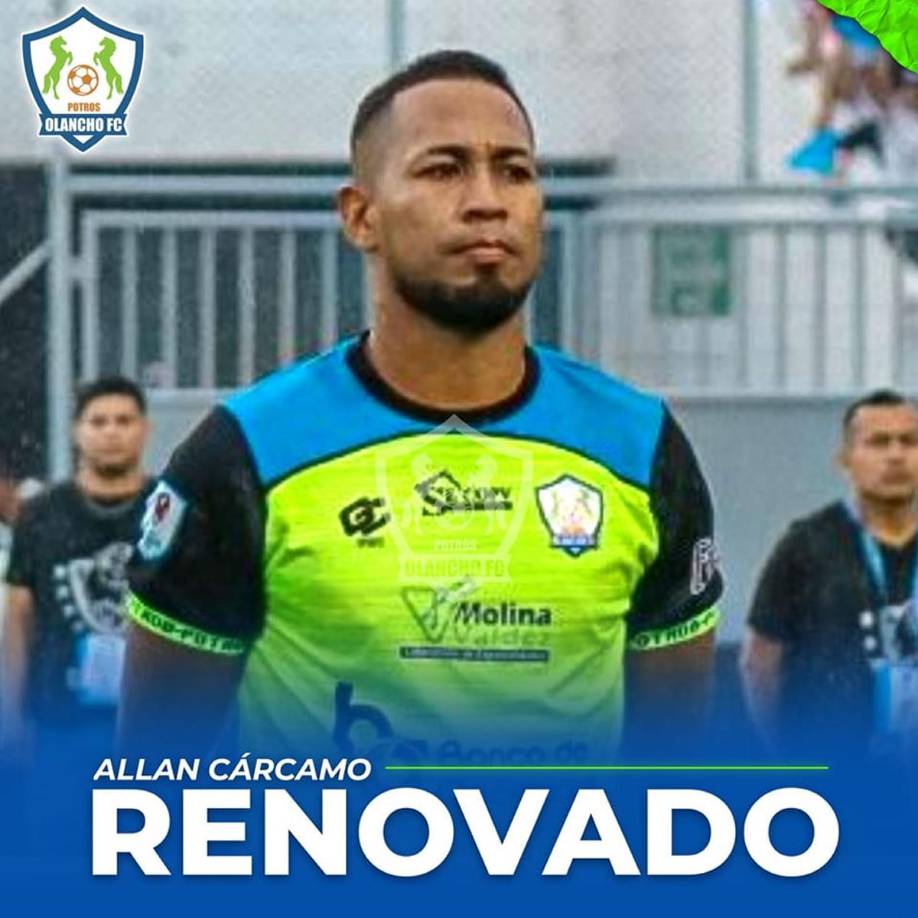 Allan Cárcamo - El defensa de 30 años también amplió su vínculo con los Potros del Olancho FC.