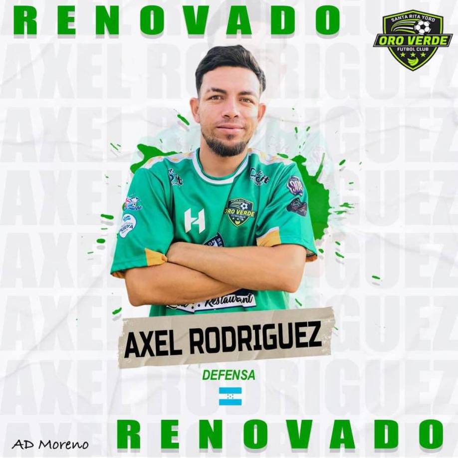El también defensor Axel Rodríguez es otro de los futbolistas renovados por el equipo de Santa RIta, Yoro.