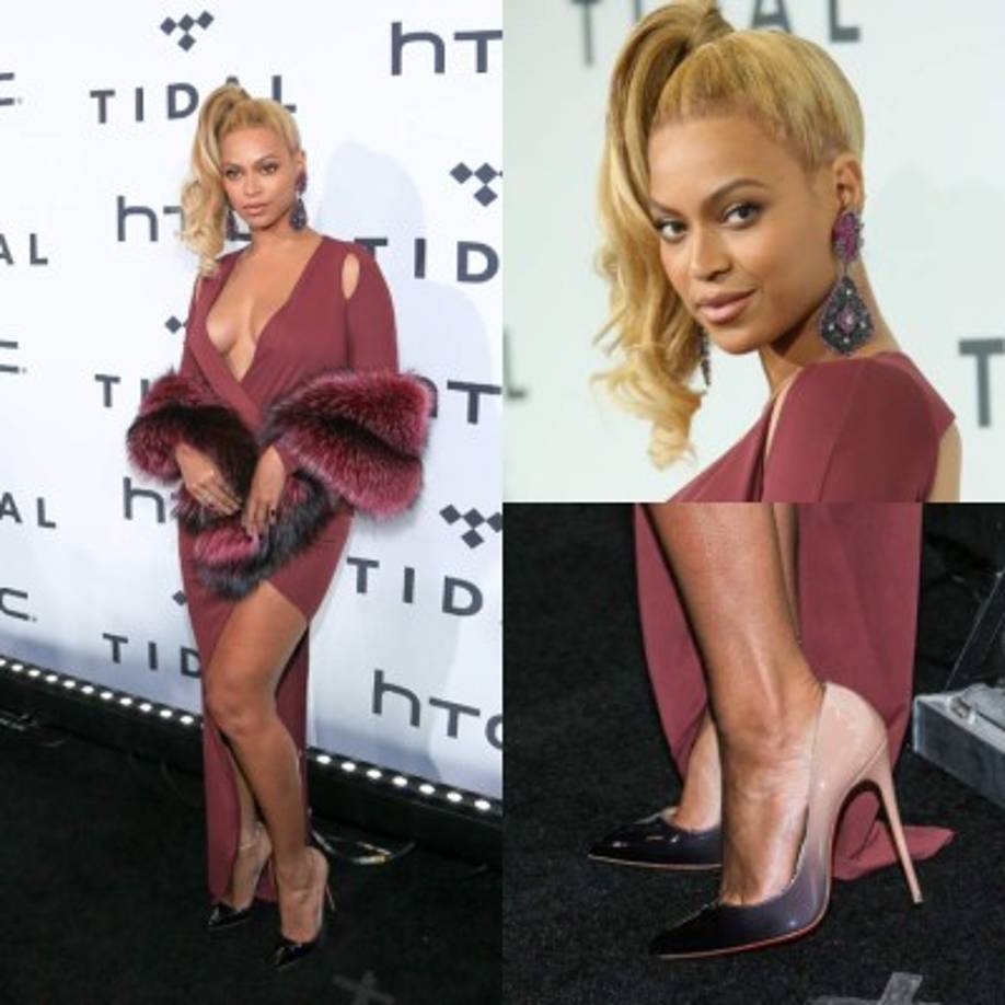 El diseño asimétrico de Philipp Plein que utilizó la estrella incluyó una división alta en el muslo, hombros recortados y un escote de infarto.