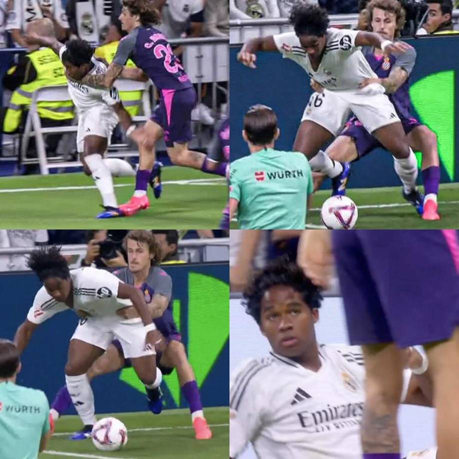 En el último juego del Real Madrid ante el Espanyol, Endrick a los 84 minutos y sobre el final consiguió un penal que le cometieron para ampliar la ventaja del equipo.