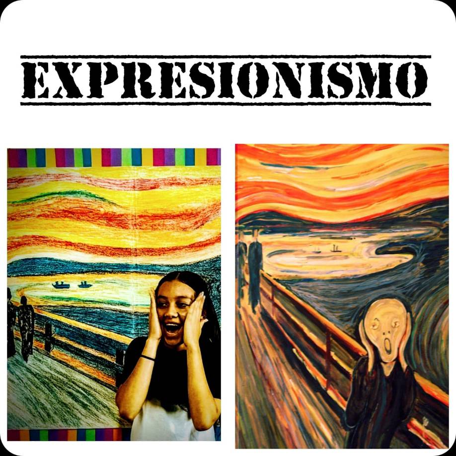 El Expresionismo, un movimiento de vanguardia caracterizado por la representación subjetiva, distorsionada y deformada de la realidad, fue ilustrado por la alumna Heydi Ramos. 