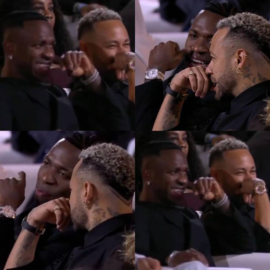 Vinicius estuvo sentado junto a Neymar en la gala y se lo pasaron a lo grande.