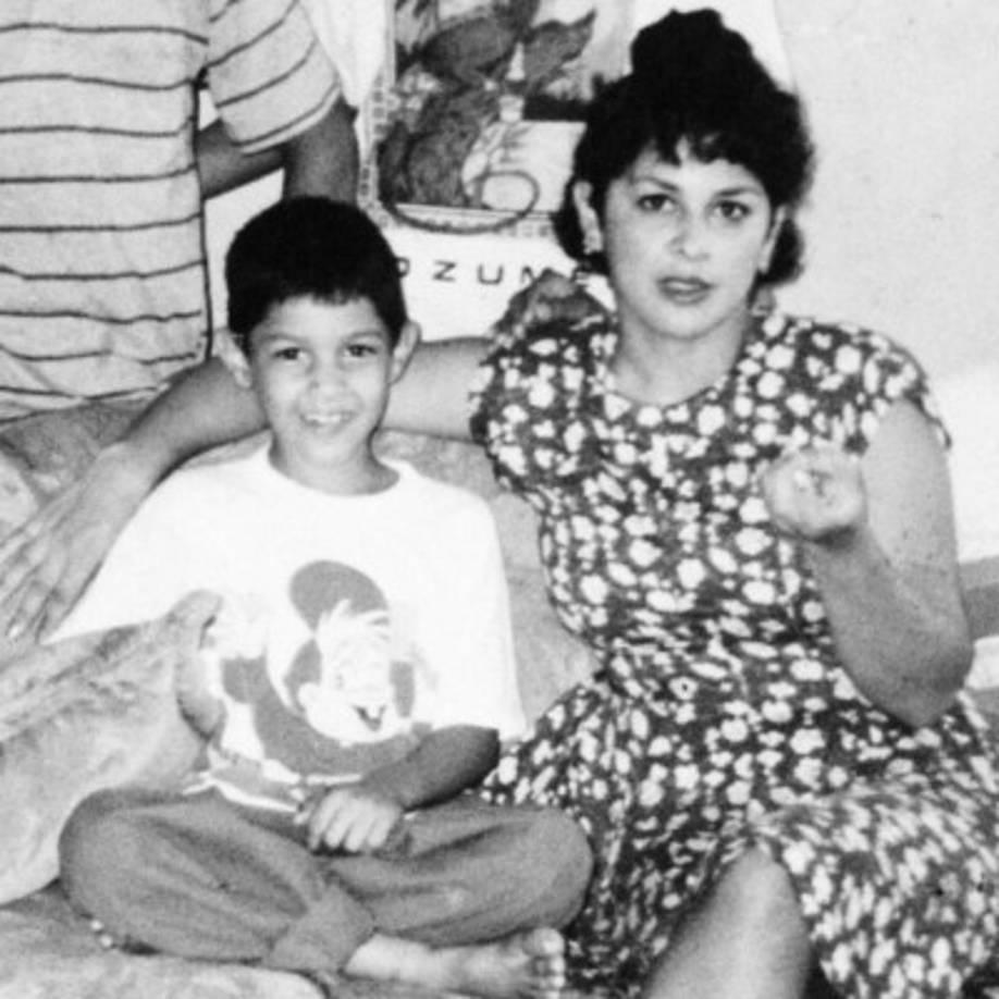 Anthony Campbell y su madre.