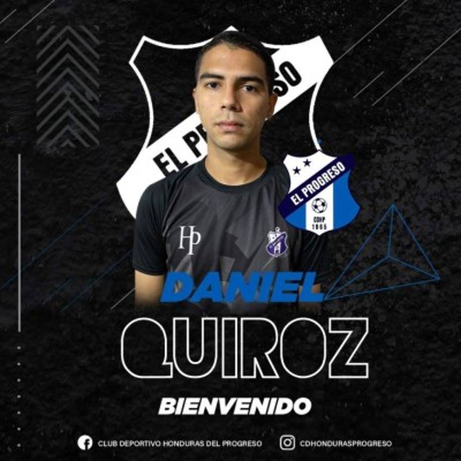 Daniel Quiroz: Centrocampista catracho que fue anunciado como nuevo jugador del Honduras Progreso. Llega procedente del Real España en donde fue dado de baja.<br/><br/>