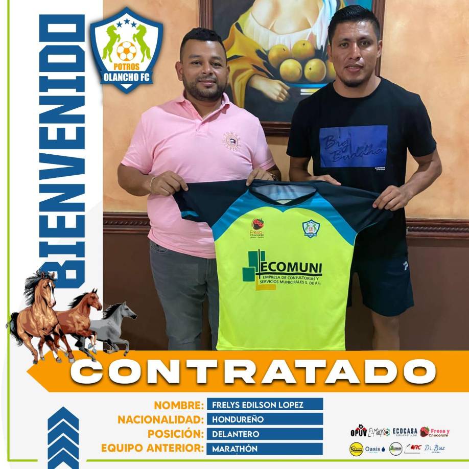 Los Potros del Olancho FC anunciaron el fichaje del atacante Frelys López, quien llega procedente del Marathón.