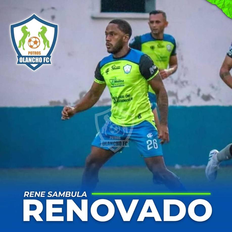 René Sambulá - El mediocampista de 33 años renovó su contrato con los Potros del Olancho FC por dos torneos más.
