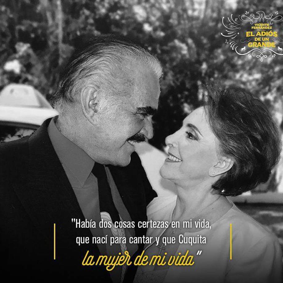 “Había dos cosas certezas en mi vida, que nací para cantar y que Cuquita la mujer de mi vida”, dice Vicente sobre su esposa. 