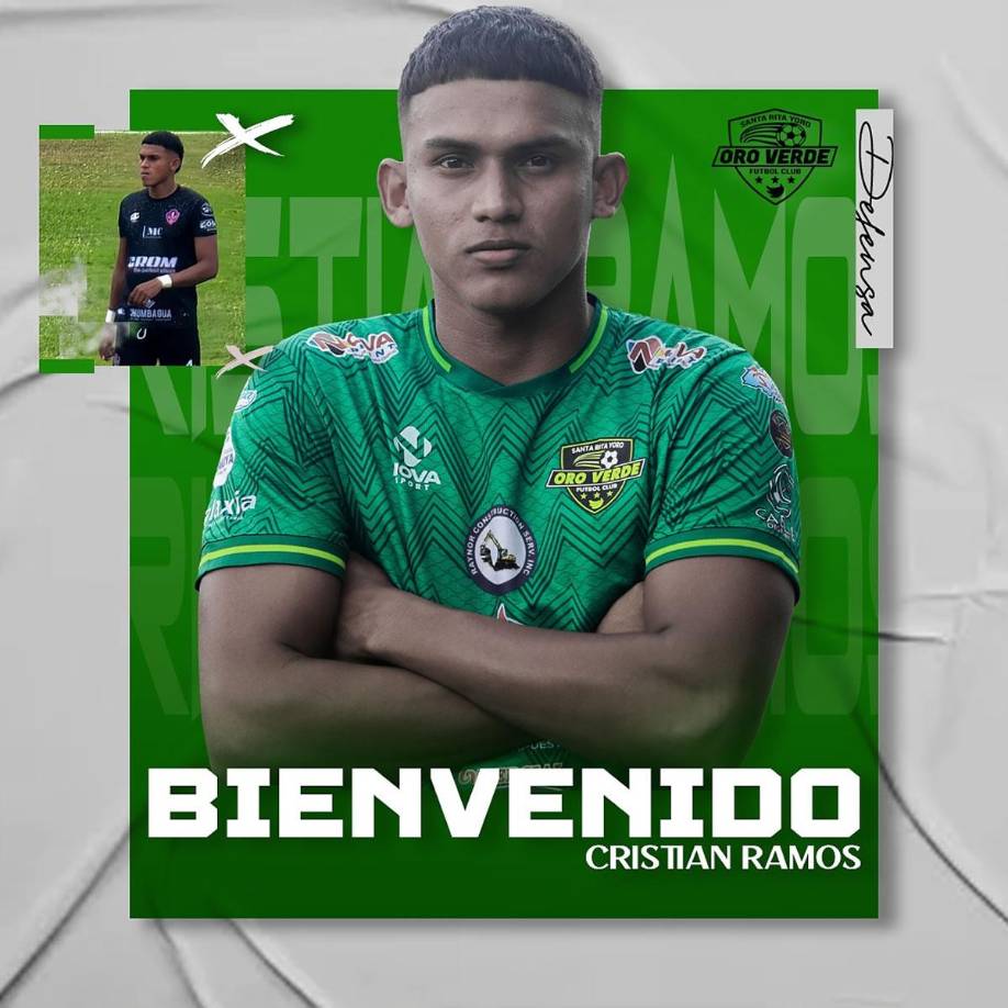 El defensa central Cristian Ramos, con pasado en la Real Sociedad de Tocoa, fue fichado por el Oro Verde FC de la Liga de Ascenso.