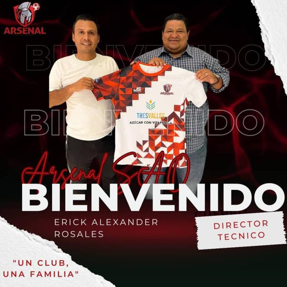 Erick Alexander Rosales se convirtió en el nuevo director técnico del Arsenal de Cantarranas.