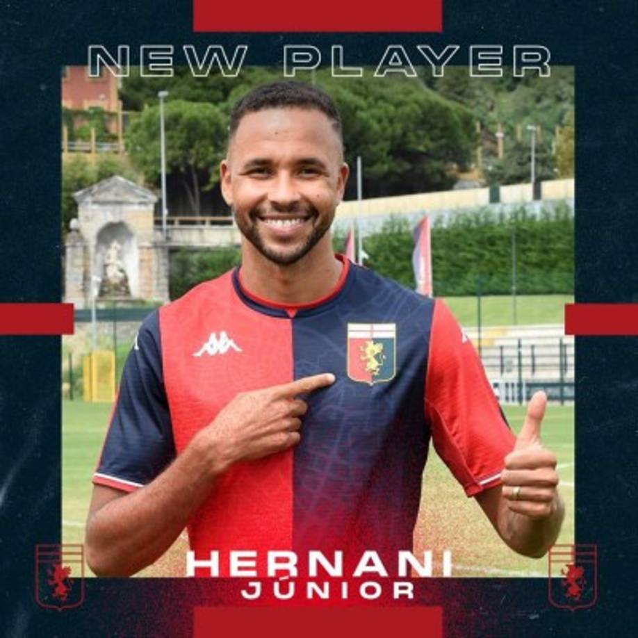 El Genoa obtiene la cesión del mediocentro brasileño Hernani por una temporada con obligación de compra. Llega procedente del Parma. Foto Twitter Genoa.