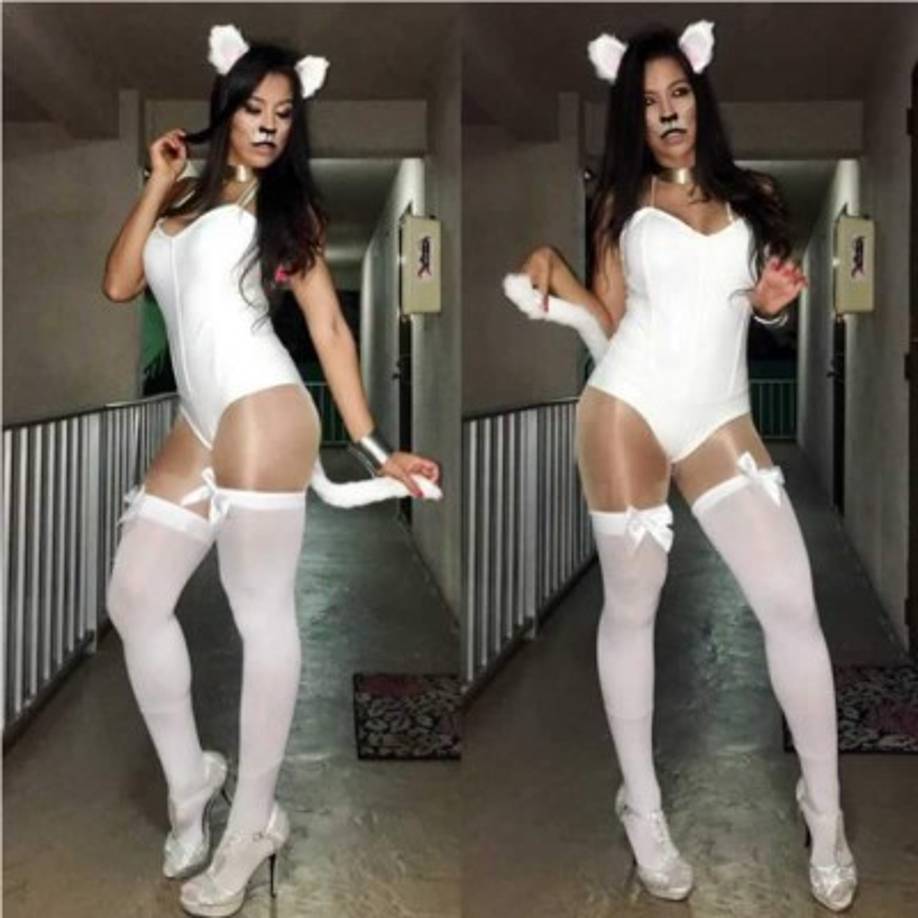 Así se disfrazó María José para las fiestas de Halloweed en Estados Unidos.