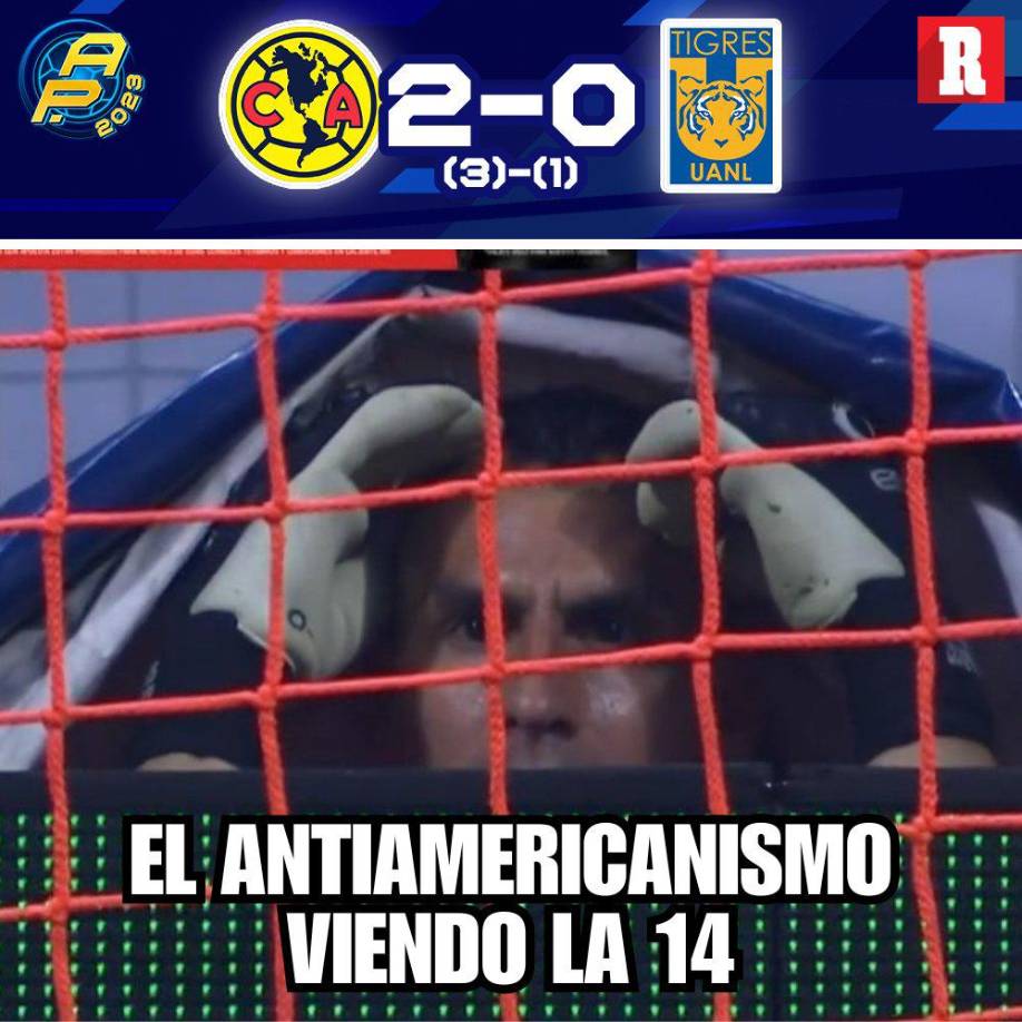 Uno de los protagonistas de los jocosos memes del partido fue Nahuel Guzmán, arquero de Tigres, quien fue expulsado en el 90+5’ y se quedó viendo el partido de esta forma. 