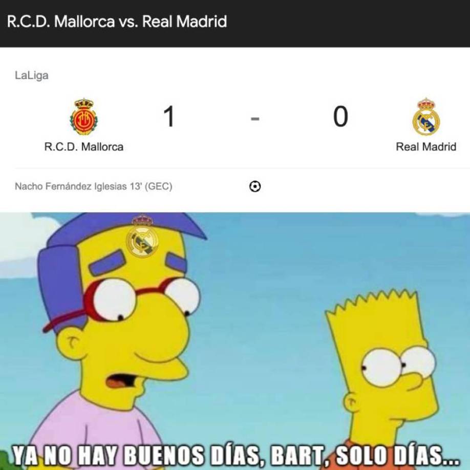 Memes destrozan al Real Madrid tras dura derrota ante Mallorca