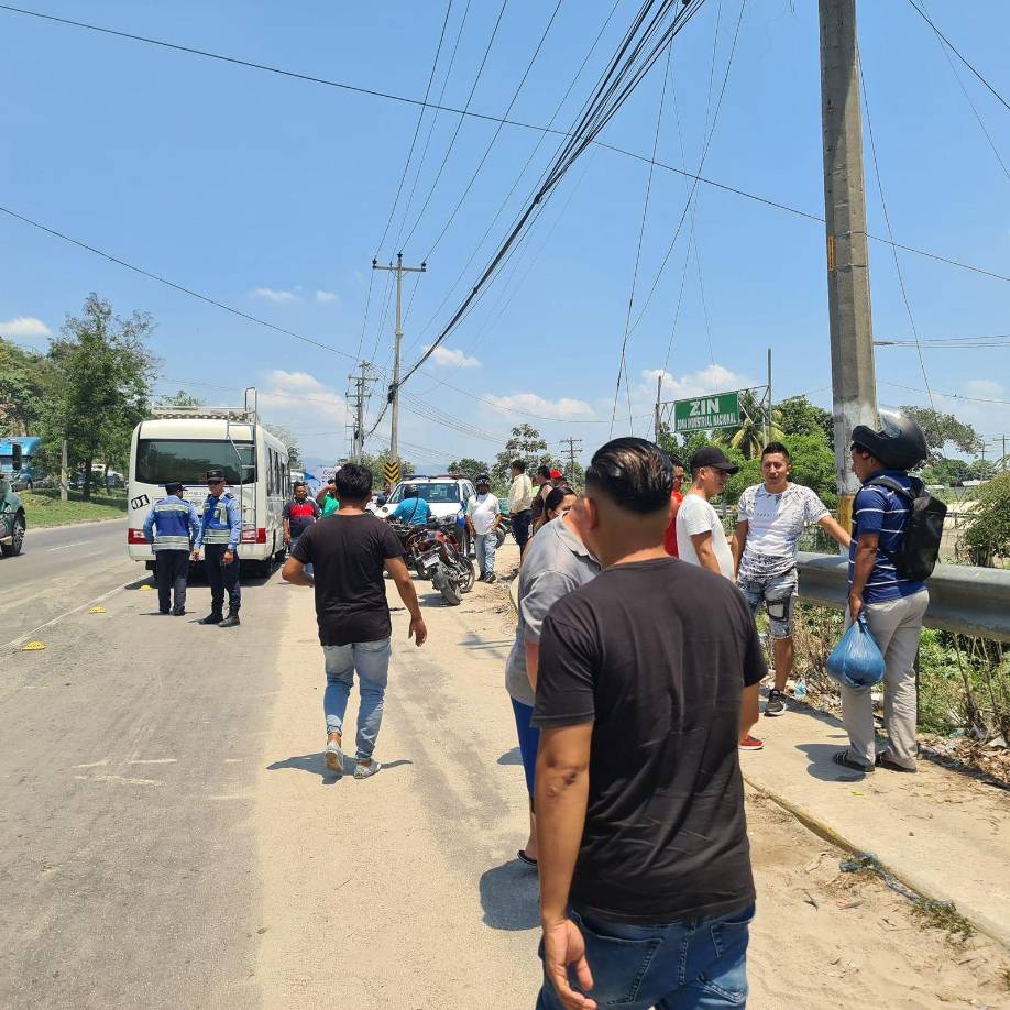 Agentes de la Dirección Nacional de Vialidad y Transporte llegaron a la zona para constatar lo sucedido y evitar que en la zona se produjera tráfico vehicular. 