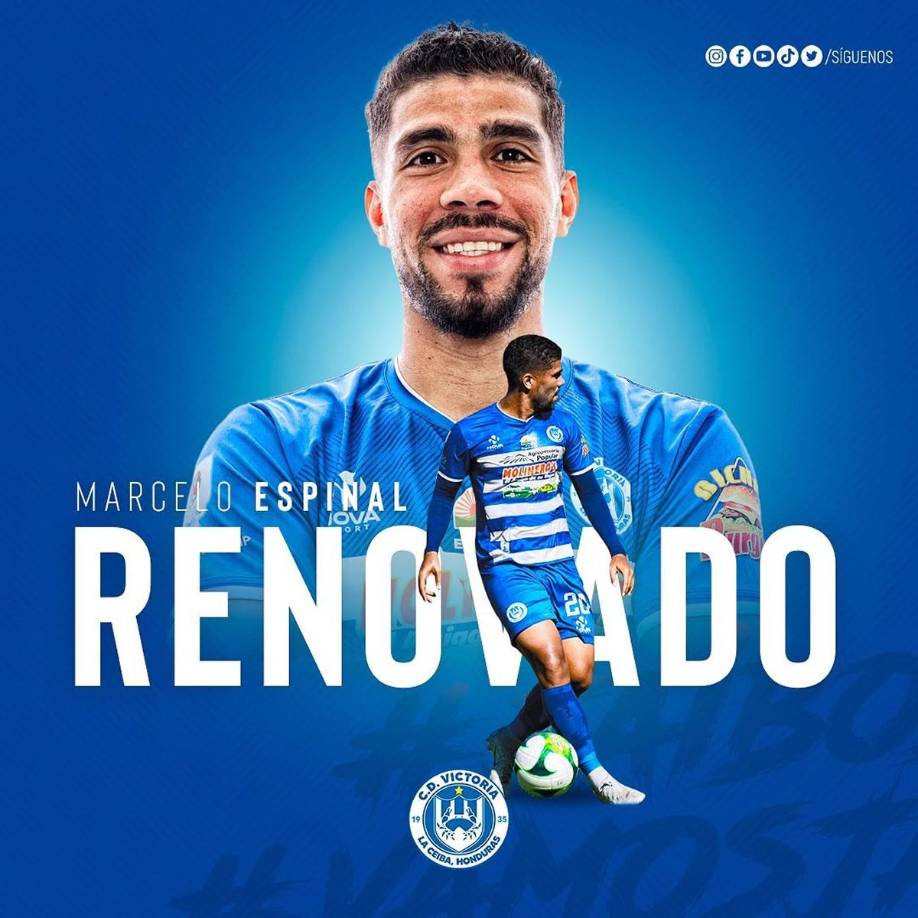 Marcelo Espinal - El defensa de 30 años renueva su contrato con la Jaiba Brava del Victoria para el próximo Torneo Apertura 2023.