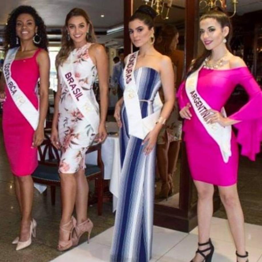 Daniela junto a las representantes de Costa Rica, Brasil y Argentina.