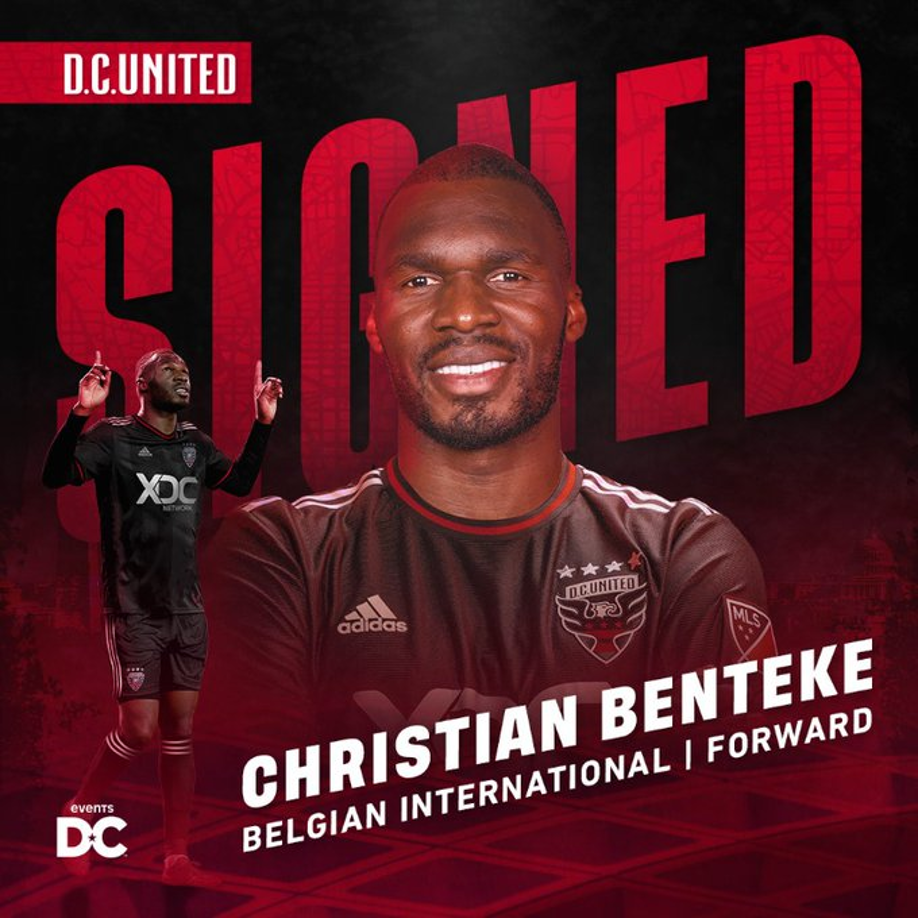 OFICIAL: El DC United ha fichado al delantero belga Christian Benteke, quien llega procedente del Crystal Palace de la Premier League. Firma hasta diciembre de 2024.