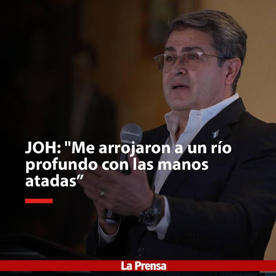 ”Me arrojaron a un río profundo con las manos atadas”, dijo JOH al juez Kevin Castel antes de conocer su sentencia.