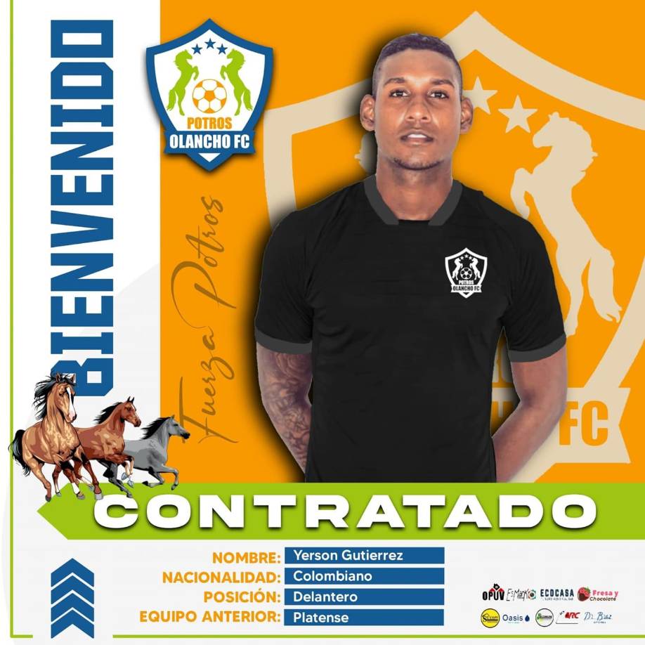 Los Potros del Olancho FC han comenzado a reforzarse para lo que será su debut en la Liga Nacional. El equipo olanchano anunció el fichaje del colombiano Yerson Guitierrez, quien ya sabe lo que es jugar en Honduras ya que vistió las camisetas del Platense, Marathón y Honduras Progreso. 