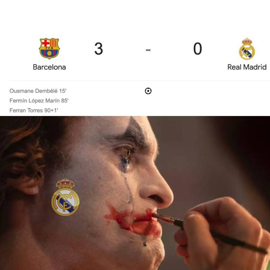 Real Madrid es víctima de jocosos memes tras goleada ante Barcelona