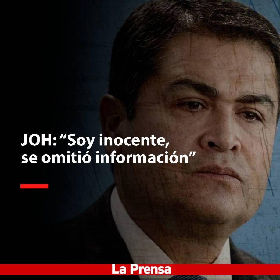 En su comparecencia ante el juez Kevin Castel, el expresidente hondureño también dijo que durante su juicio hubo información omitida.