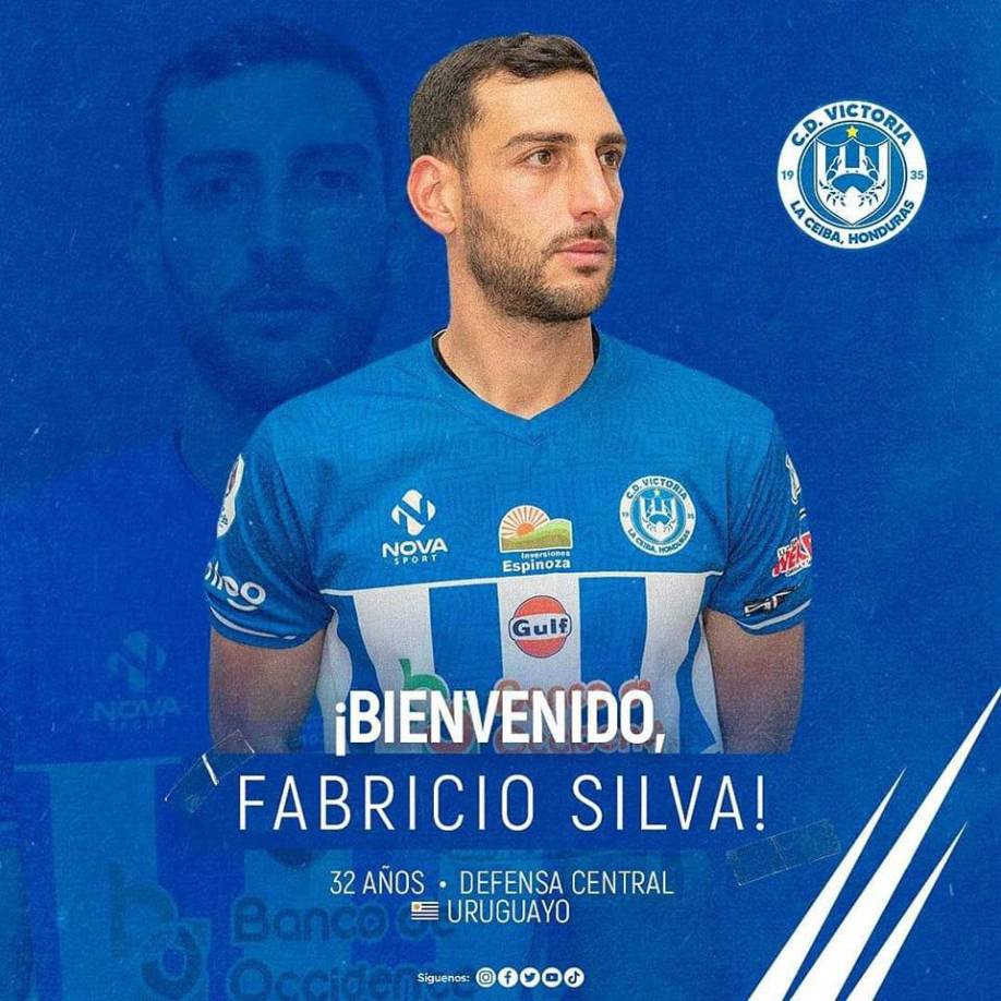 El Victoria anunció el fichaje del defensor uruguayo Fabricio Silva, quien llega procedente del Club Deportivo Comerciantes Unidos de la Segunda División de Perú. Cuenta con 32 años de edad.