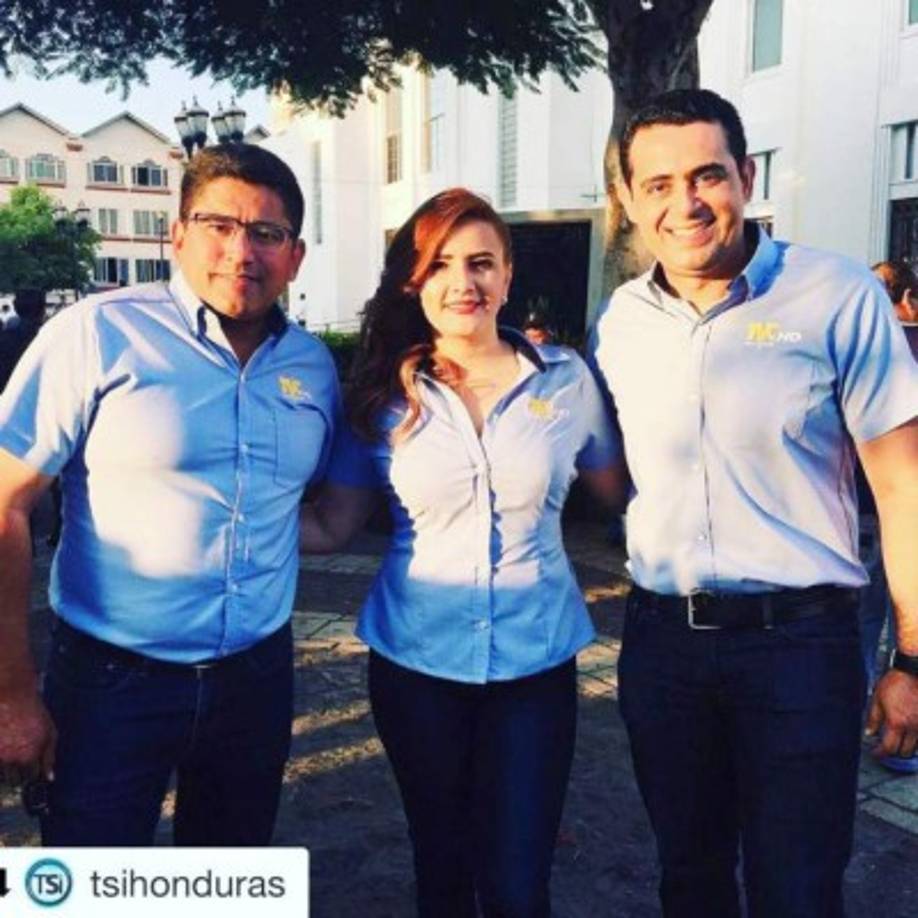 Cesia Mejía junto a sus compañeros Yanuario Paz y Eduardo Coto.