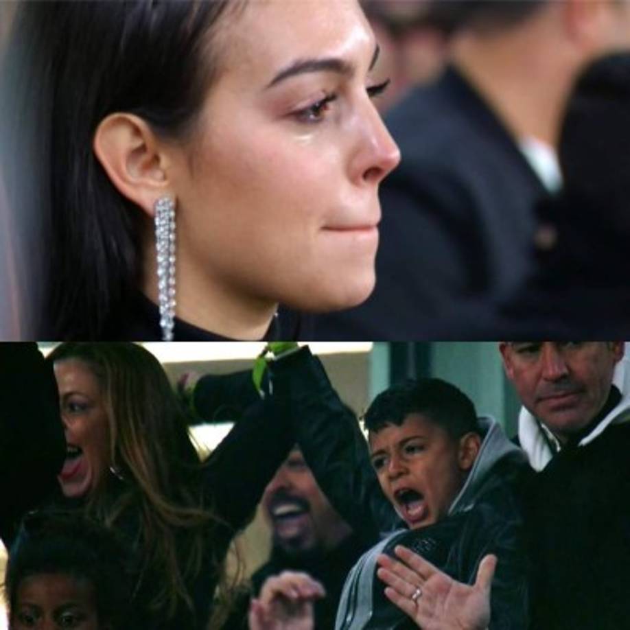Mientras Georgina Rodríguez derramaba lágrimas, el hijo de Cristiano Ronaldo festejó a todo pulmón el hat-trick de su padre.