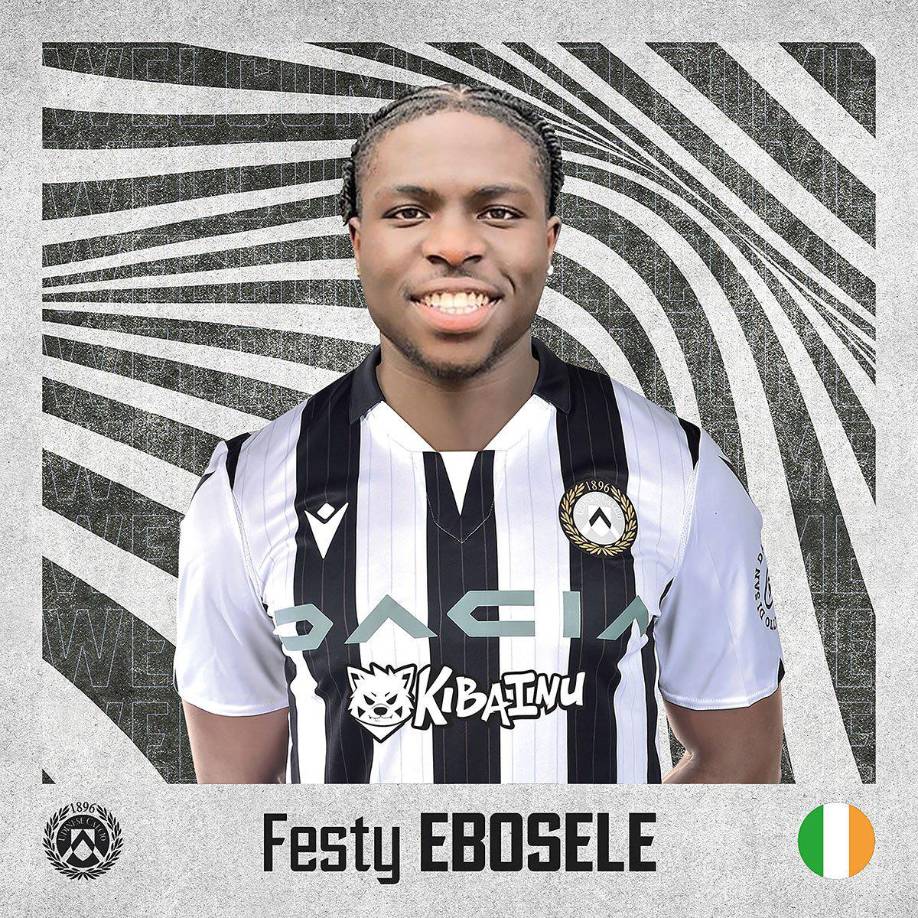 El Udinese de Italia ha fichado al lateral derecho irlandés Festy Ebosele. Llegará libre el próximo 1 de julio y firma hasta junio de 2027.