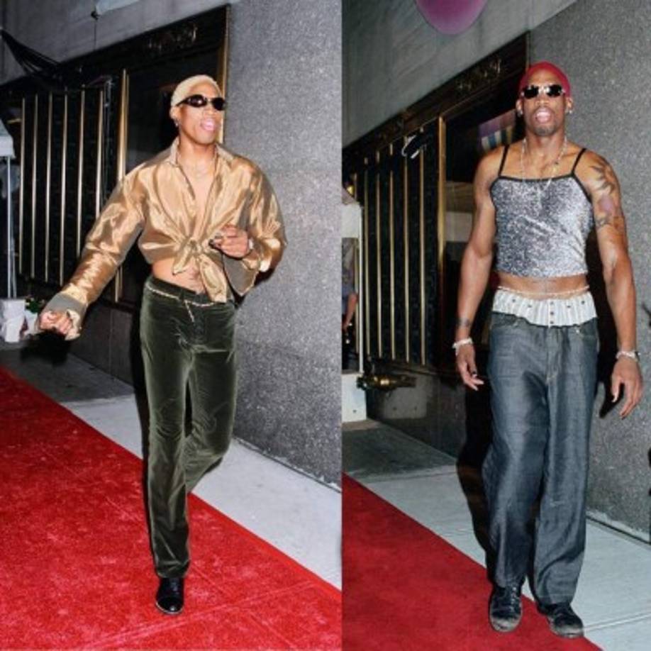 Algunos de los excéntricos looks de Dennis Rodman.