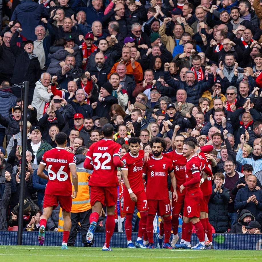 Los Reds golearon y homenajearon a Luis Díaz, quien está pasando uno de sus peores momentos tras el secuestro de sus padres en Colombia.