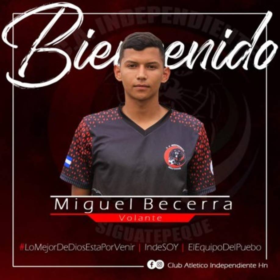 Miguel Becerra: Mediocampista colombiano que ha sido fichado por el Atlético Independiente de la Liga de Ascenso.