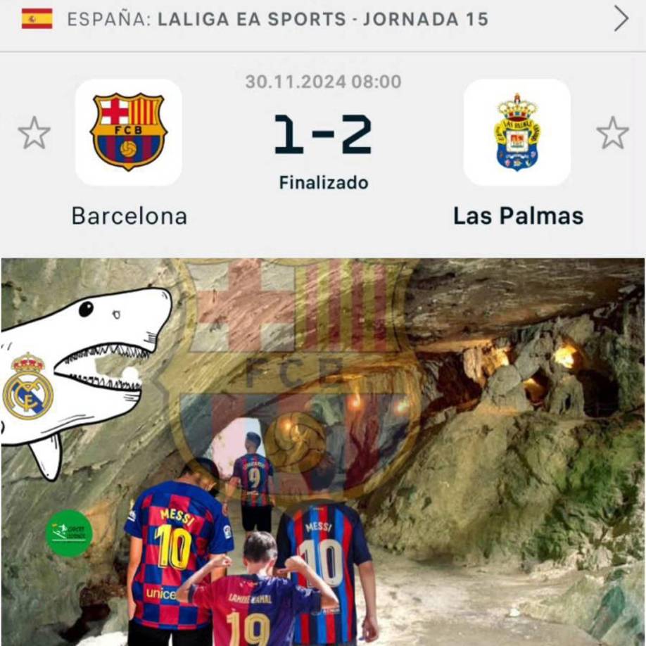 Barcelona desata burlas: los memes de la sorpresiva derrota en LaLiga