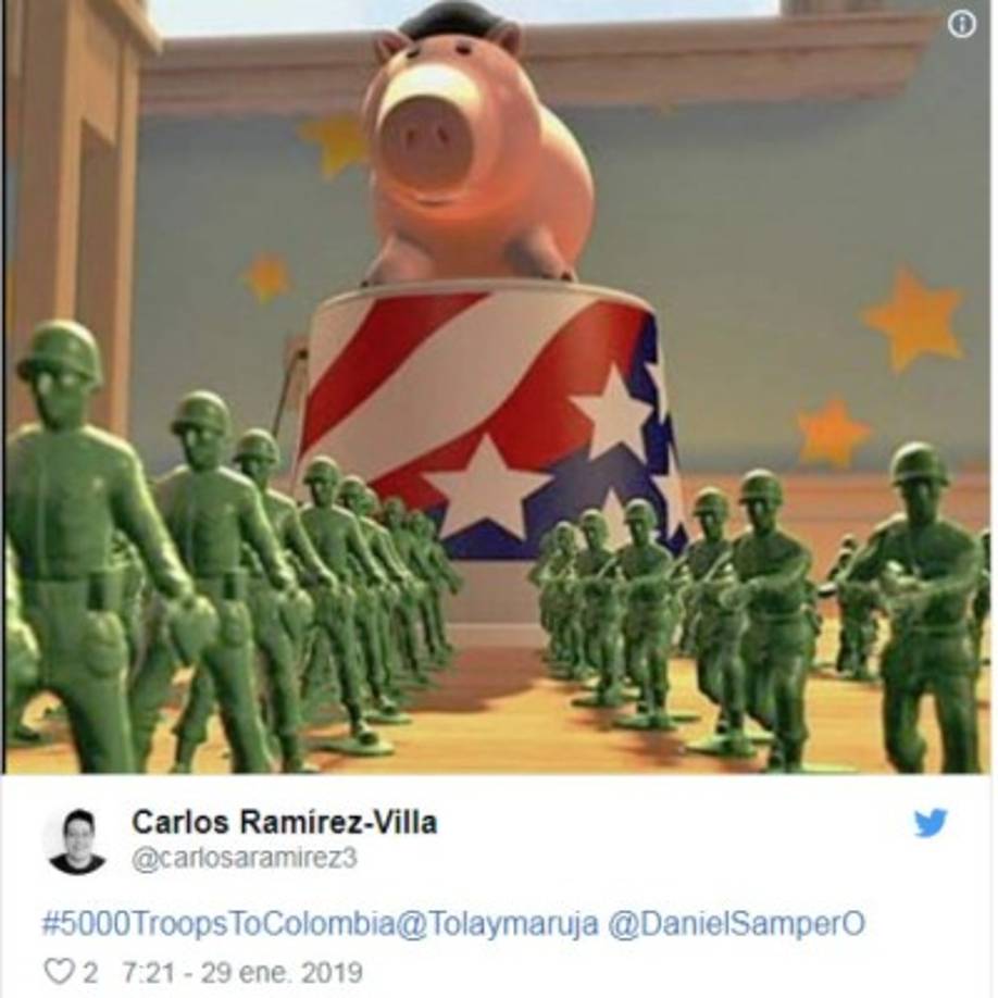 El Pentágono guardó silencio este martes sobre la posibilidad de un despliegue militar en Colombia, pero los usuarios en las redes se lo tomaron con humor.