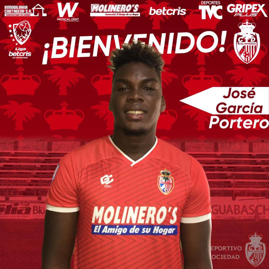 El portero José García es nuevo jugador de la Real Sociedad de Tocoa. 