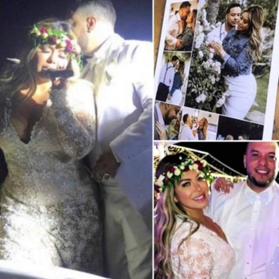 La cantante fue cubierta con sombrillas a su llegada a la iglesia para que no fuera captada por los medios de comunicación.