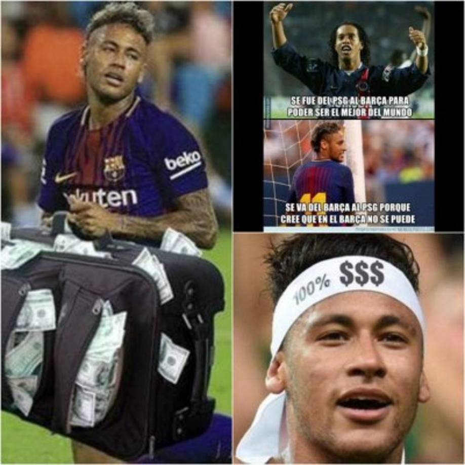 Tras la confirmación del millonario traspaso de Neymar Jr. del FC Barcelona al PSG, las redes sociales explotan con divertidos memes que arremeten contra el crack brasileño. Te presentamos los mejores.