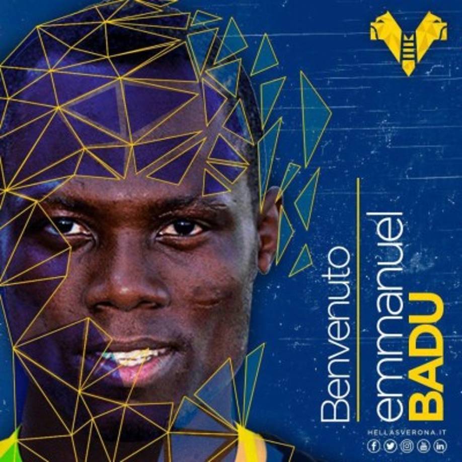 El Verona obtiene la cesión del mediocentro ghanés Agyemang Badu por una temporada con obligación de compra.