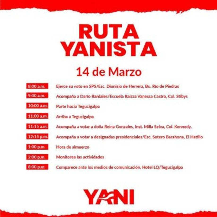 Tras esto, Rosenthal se trasladará a otras actividades en la ciudad y posteriormente a Tegucigalpa. También insta a sus seguidores a acompañarle.